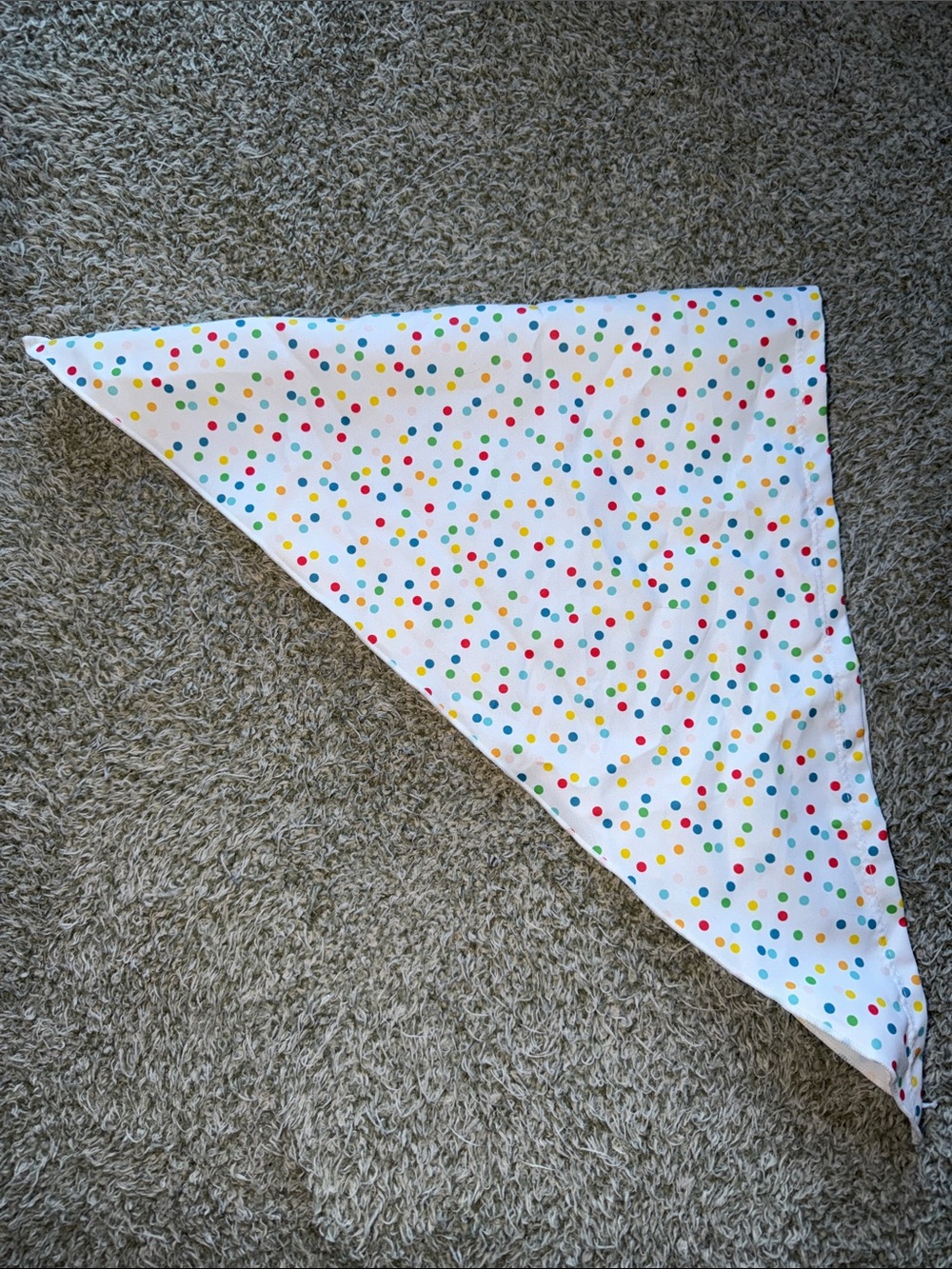 Top Paw White Bandana Bib with Multicolor Polka Dots